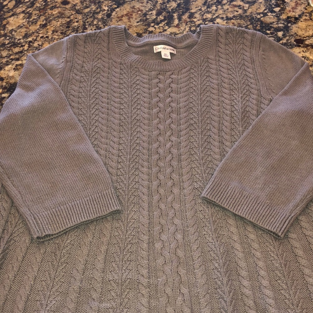 Croft & Barrows Gray Sweater 3/4 sleeves XL